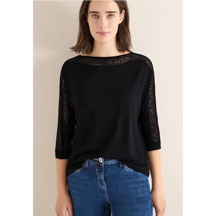 Dames-T-shirt met lange mouwen Cecil Batwing Burnout