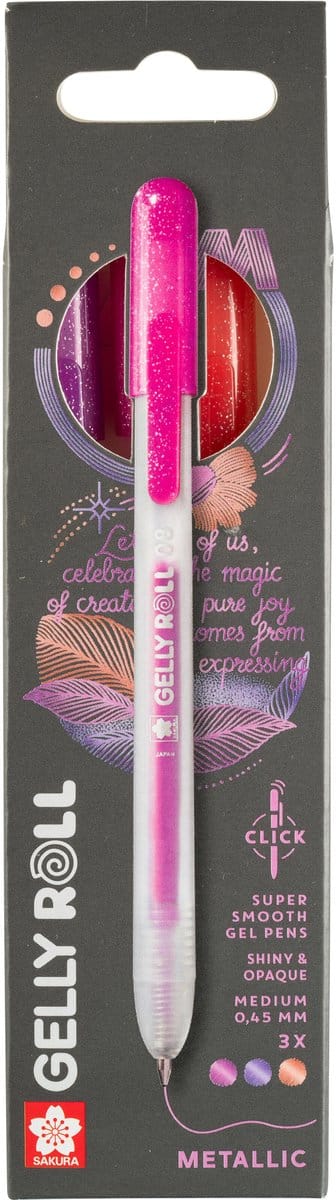 Sakura Gelly Roll Retractable Metallic Set 3 (Rood-Roze-Paars)