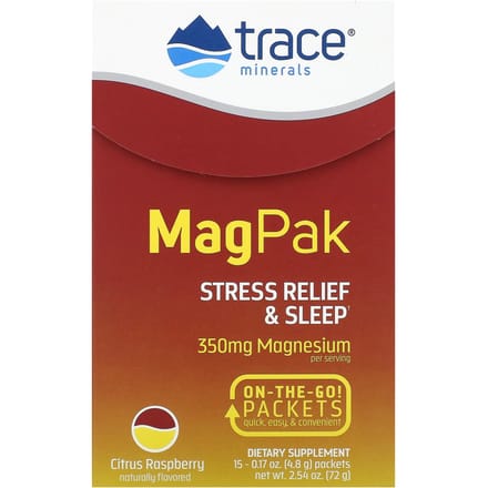 Trace, Mag Pak, Agrumes Framboise, 350 mg, 15 sachets, 0,17 oz (4,8 g) chaque