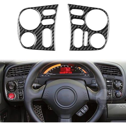 1 set koolstofvezel dashboard zijknop paneel trim voor Honda S2000 00-09 black