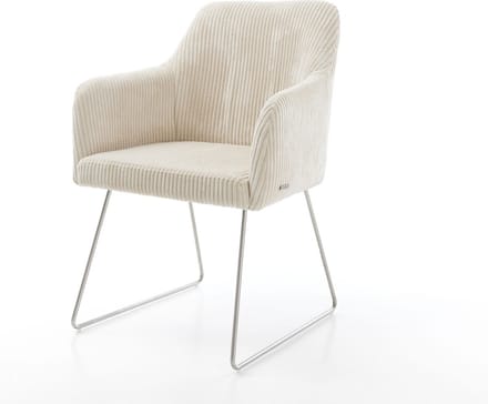 Gestoffeerde-stoel Greg-Flex slipframe roestvrij staal koord beige pocketveer kern