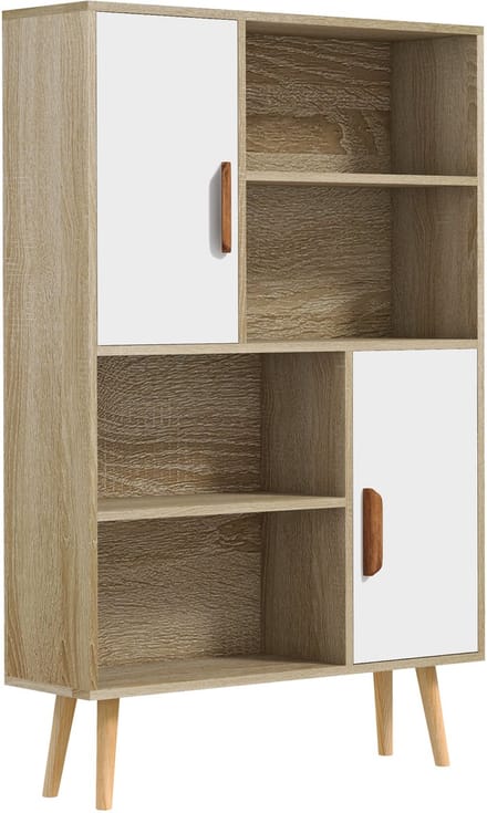HOMCOM Boekenkast - Hout - 80x24x123cm - Eikenhout