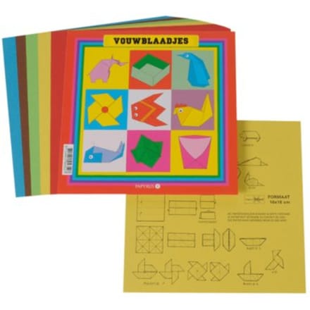 Vouwblaadjes vierkant 16x16cm 65gram assorti