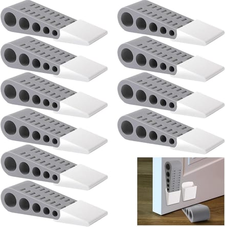 Deur Stoppers - Deurwiggen - Voorkom Deuren - Antislip Rubber - 12 Stuks - Grijs