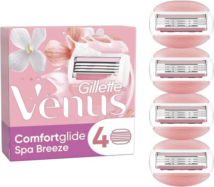 Comfortglide Spa Breeze 2-in-1 Scheermesjes voor Vrouwen - 4 Stuks met Hydraterende Scheergelstrips