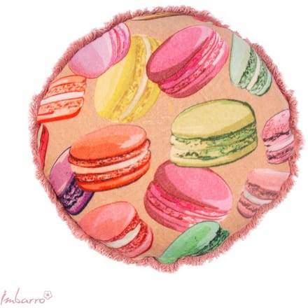 Imbarro - Sierkussen - Kussen - Rond - Macarons - Velvet Katoen – Ø 45 cm