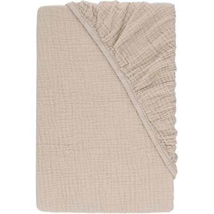 LIVARNO Mousseline hoeslaken 90-100 x 200 cm (Beige)