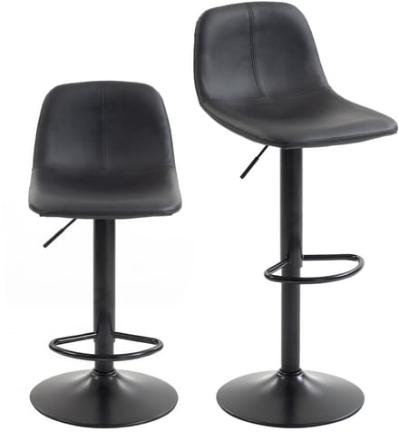 HOMCOM-Barstool-PU-44 x 37 x 104 cm-Zwart