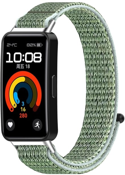 By Qubix - Sport loop nylon bandje - Groen - geschikt voor Huawei Band 10 / 9 / 8