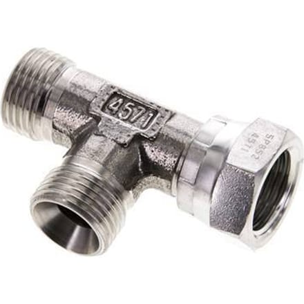 T-koppeling G1/2" Buitendraad x Binnendraad RVS Hydrauliek 350bar (4917.5psi)