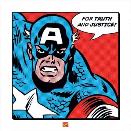 Captain America For Truth and Justice Print 40x40cm