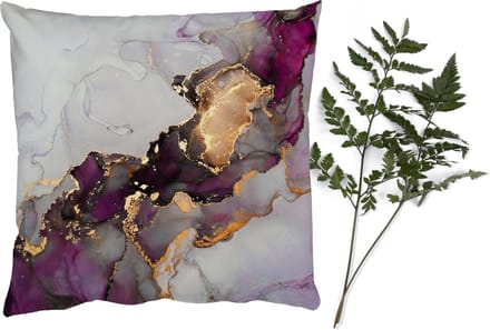 Sierkussens - Kussentjes Woonkamer - 45x45 cm - Marmer - Abstract - Goud - Paars