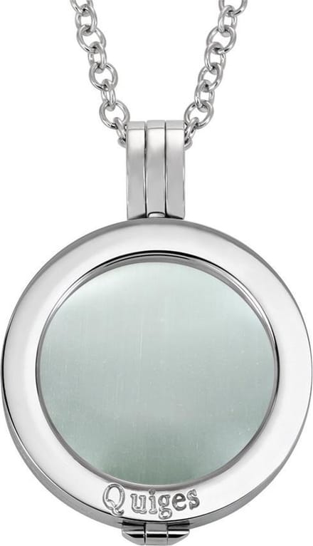Quiges Munthouder met Ketting en Munt - Dames - Verzilverd - 25mmØ