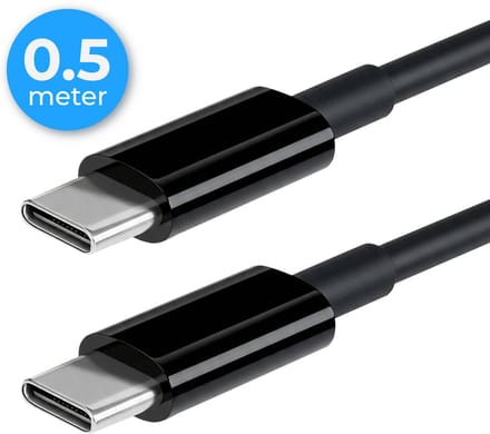 Nuvance Usb C Kabel - 100W - Usb C naar Usb C - 0.5 Meter - Usb-C Kabels - Snellader - 480Mb/ps Data - Usb C Oplader - Zwart