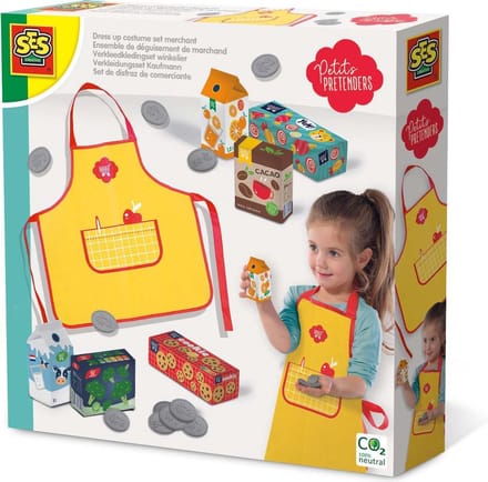 SES - Petits Pretenders - Verkleedkledingset winkelier - inclusief schort