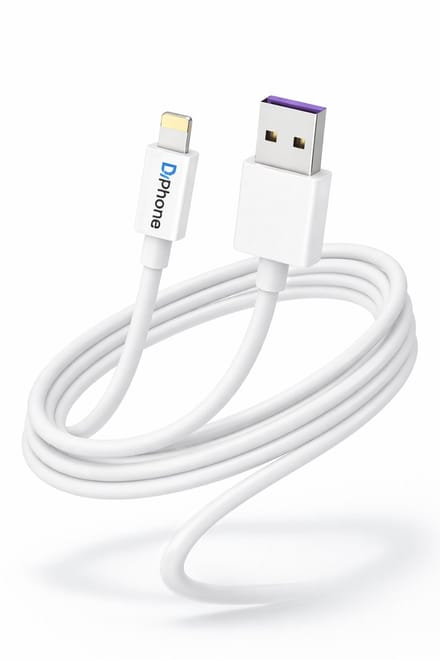 DrPhone® - 2 Meter Lightning naar USB kabel Oplaadkabel - TPE - Geschikt voor Apple iPhone / iPad Smartphones / Tablets/ Oortjes - Wit