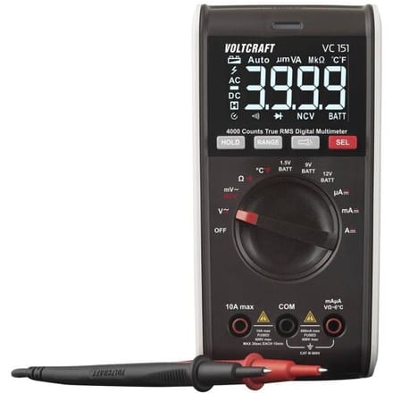 VOLTCRAFT VC151 Multimeter Digitaal CAT III 600 V Weergave (counts): 4000