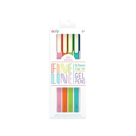 Ooly - Fine Line - Gekleurde gelpennen - 6 kleuren