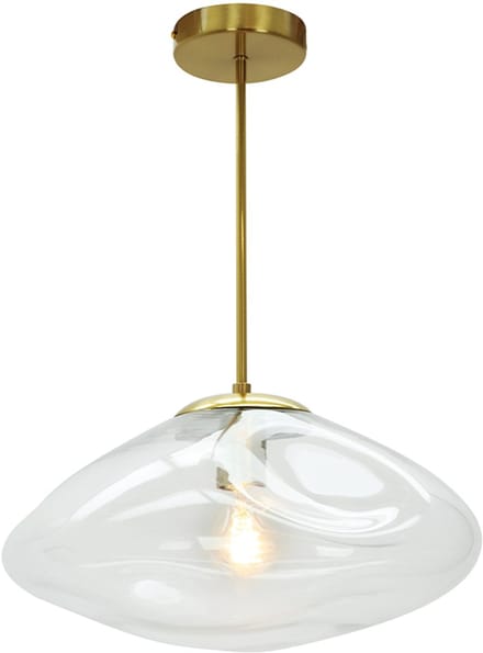 Olucia - EVITA - Plafondlamp - Transparant / Goud - Vorm: Rond