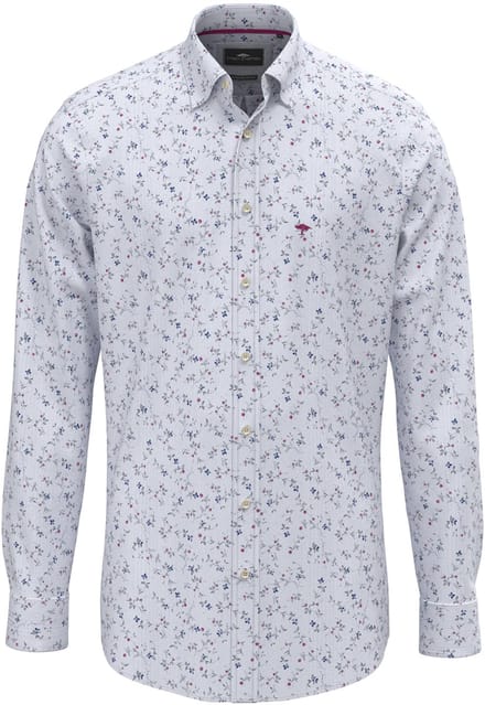 Fynch Hatton - Lange mouw overhemd - Mannen - M - Blauw - Katoen - 1607-8603