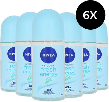 Nivea Fresh Energy Deo Roller - 6 x 50 ml