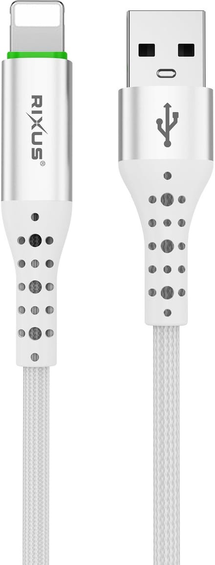 Rixus RXUC21AL Auto Disconnect USB-A To Lightning Cable White