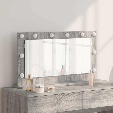 vidaXL - Make-up - Spiegel - Grijs - Sonoma - 80 - x - 45 - x - 18 - cm - Rechthoekig