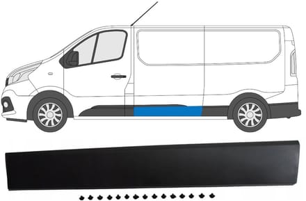 Zijlijst sierlijst voor Opel Vivaro 2014-2019 / Links