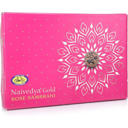 Cycle Pure Naivedya Gold Rose Sambrani Dhoop Tasses 18 Pièces Avec Support Sans Charbon Pour Puja pink