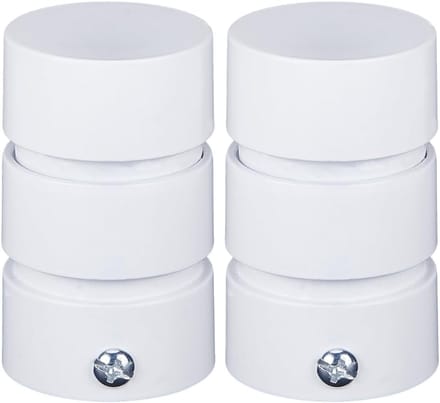 2x Decoratieve Eindkappen voor Gordijnroede 28mm Aluminium Wit