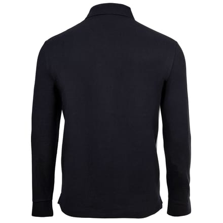 Printed Long Sleeve Polo Shirt - Blue