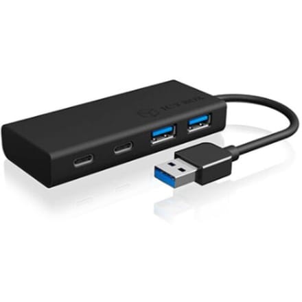 ICY BOX IB-HUB1426-U3, USB 3.2 Gen 1 Hub Type-A zu 2x Type-C® u. 2x Type-A USB Anschl. 60493 USB-hub 4 poorten USB-A USB 3.0 5 GBit/s Via PC...