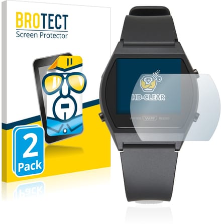 BROTECT - Screenprotector voor Casio LW-204-1BEF - Folie Beschermfolie transparant 2 Stuks