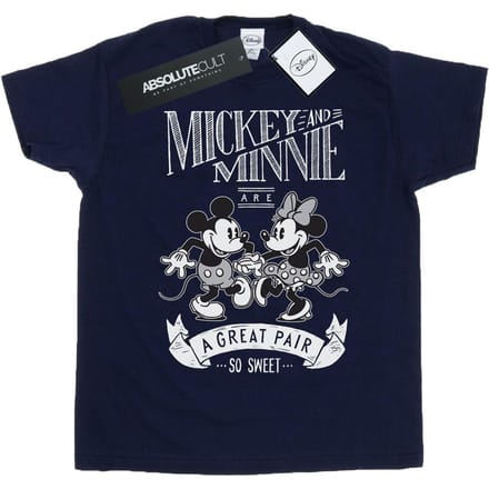 Disney Heren Mickey en Minnie Mouse Geweldig Paar T-shirt (Marineblauw)
