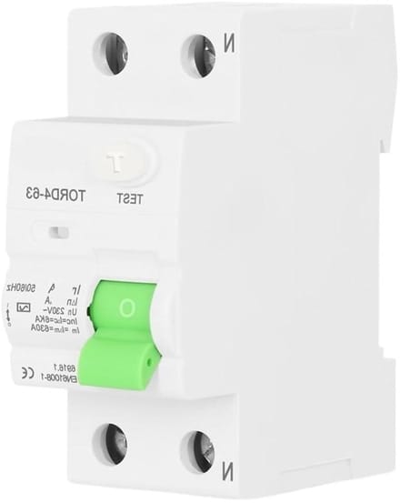 Foutstroomonderbreker - Differentiële schakelaar - Veiligheid installatie - Elektromechanisch type - 2-polig 63A - Grijs