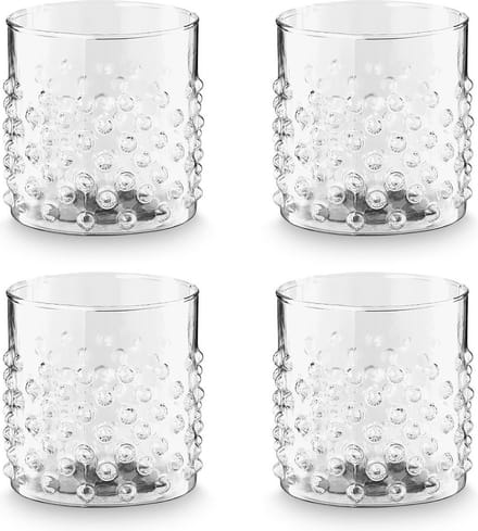 vtwonen - Basic - Set van 4 - Waterglazen - Transparant - Waterglas - Glas - 350ml