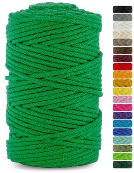 Macramé Koord Groen 5 mm 100 m Katoenen Koord voor Knutselen