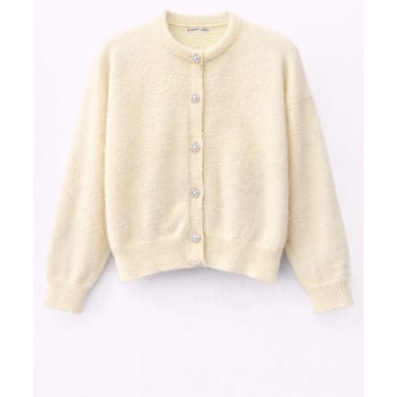 Oversized Jacquard Knopen Cardigan