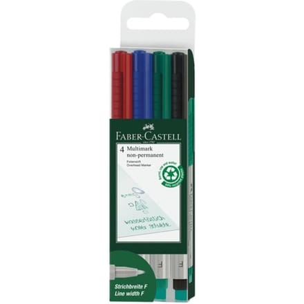 Faber-Castell multimarker - non-permanent - lijnbreedte F - 4 stuks - FC-151404