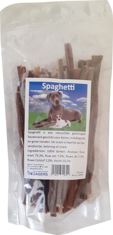 Zagers Spaghetti hondensnack 6 x 100 gram