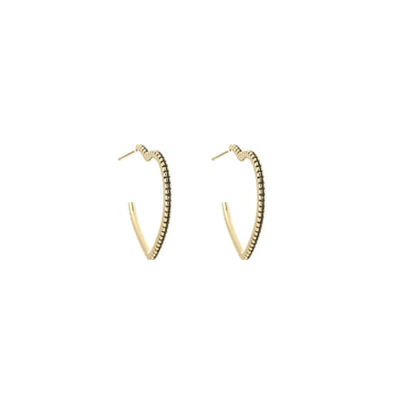 Bijoutheek Oorknoppen open hart strass goud Zwart