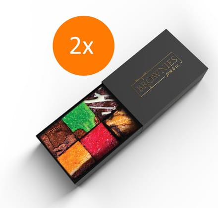 Brownies - Premium Mixbox 2 x 6 bites - Echte Chocolade en Hazelnootolie - Handgemaakt