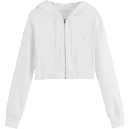 Miso Dames/Dames Relaxed Fit Crop Hoodie (Wit)
