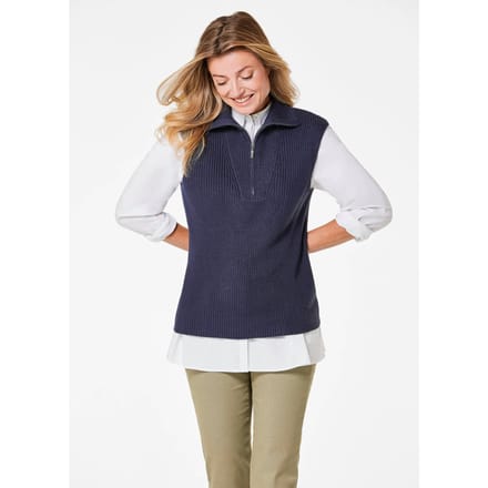 Modieuze slip-over met schipperstruikraag - marine - Gr. 25 van Goldner Fashion