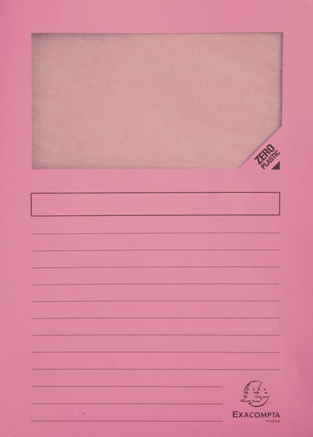 Exacompta SUPER Pak van 100 venstermappen - 160g/m2 - 22x31cm - - Roze - 50156E