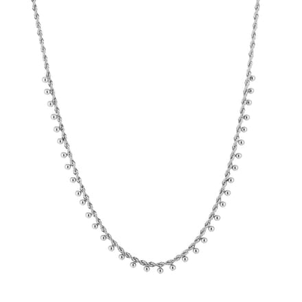 Bijoutheek Collier Gedraaid Kleine Balls Zilver
