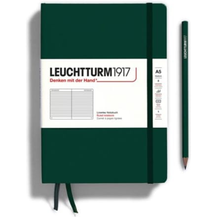 Leuchtturm1917 notitieboek, hardcover, medium a5, gelinieerd, bos groen