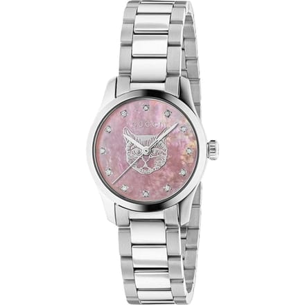 Gucci G-Timeless dameshorloge met roze parelmoer wijzerplaat - YA1265025