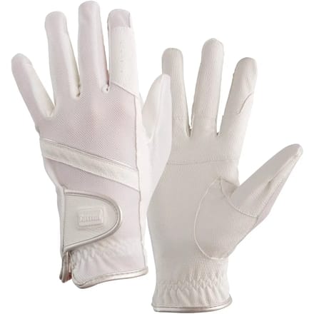 Technische stof en zilveren handschoenen Tattini