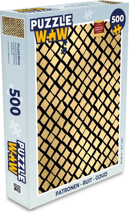 Puzzel Patronen - Ruit - Goud - Legpuzzel - Puzzel 500 stukjes
